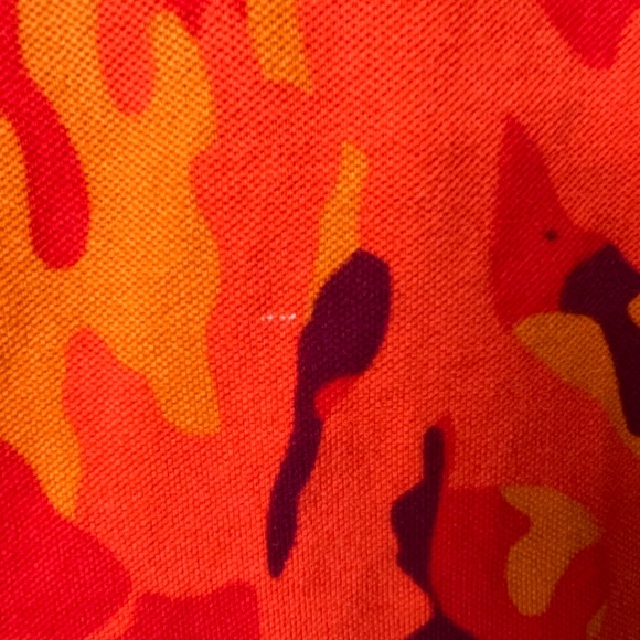 Retro Fox Men's Polo Short Sleeve Orange Camo 100% Cotton - Size 2XL - Picture 12 of 16